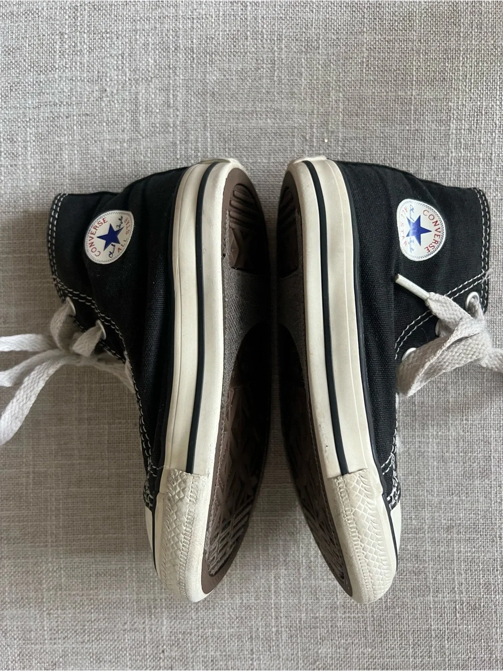 Converse Black and White Streetwear Unisex Kids High-Top Sneakers, Size 8